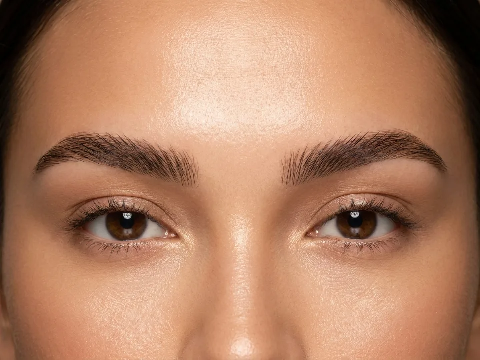 Illustrative sample preview of a brow transformation — not a client photo — Sultan Beauty, Manhattan, New York